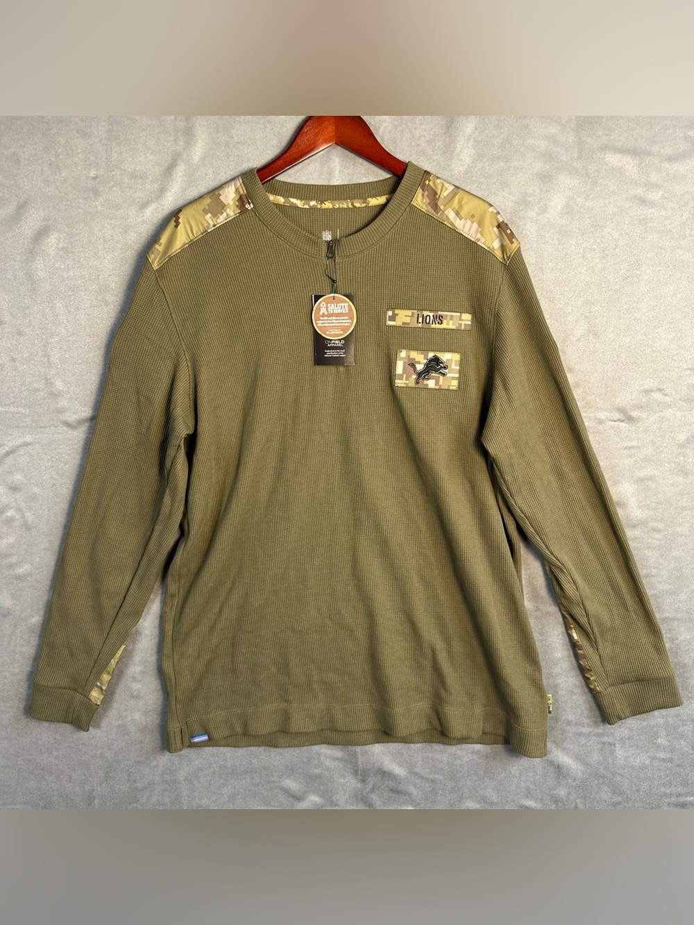 NWT Nike Detroit Lions Salute To Service 1/4 Zip Camo Pullover Mens XL NFL
